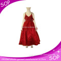 Christmas satin organza pretty kids party dress